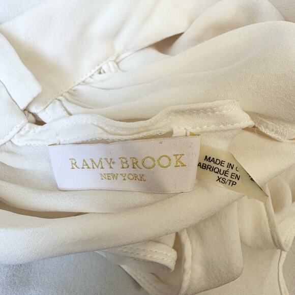 RAMY BROOK Trinity Choker Top Ivory Silk Sleeveless Halter Minimalist - Picture 10 of 13